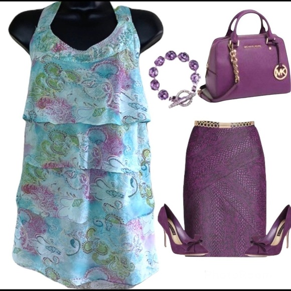 Lane Bryant Plus Size Floral Print Sequinned Blouse Size 22W - Picture 10 of 11